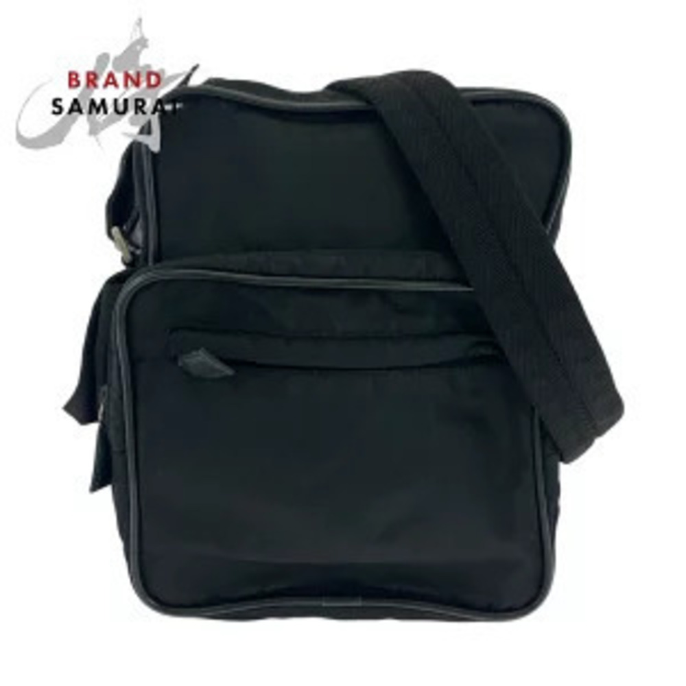 Prada Tessuto triangular plate black shoulder bag pouch